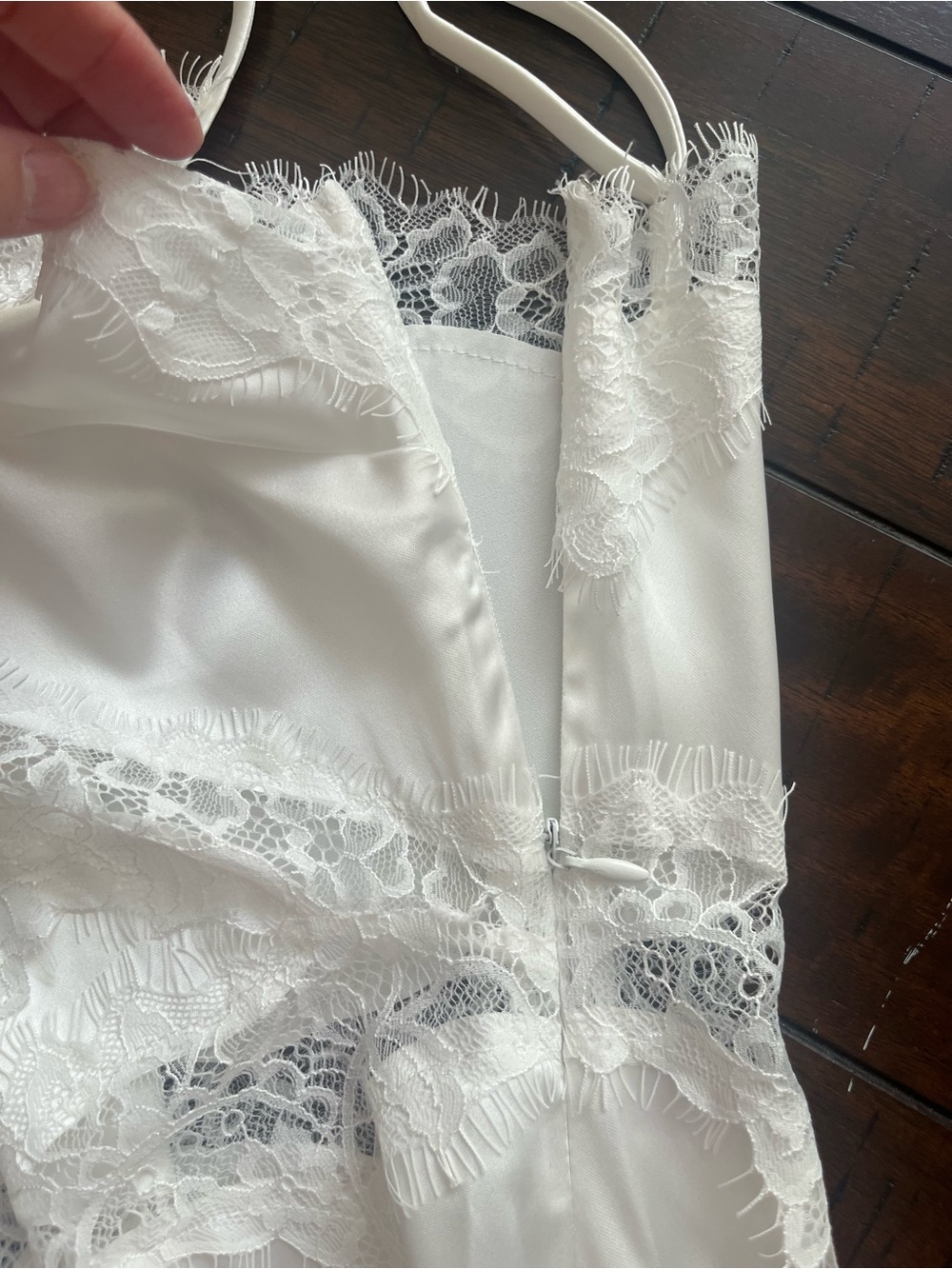 Peppermayo Velisse Maxi White Satin Lace Trim Slip Gown Dress 8 - Picture 7 of 9